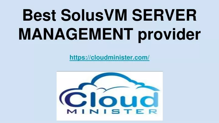 best solusvm server management provider