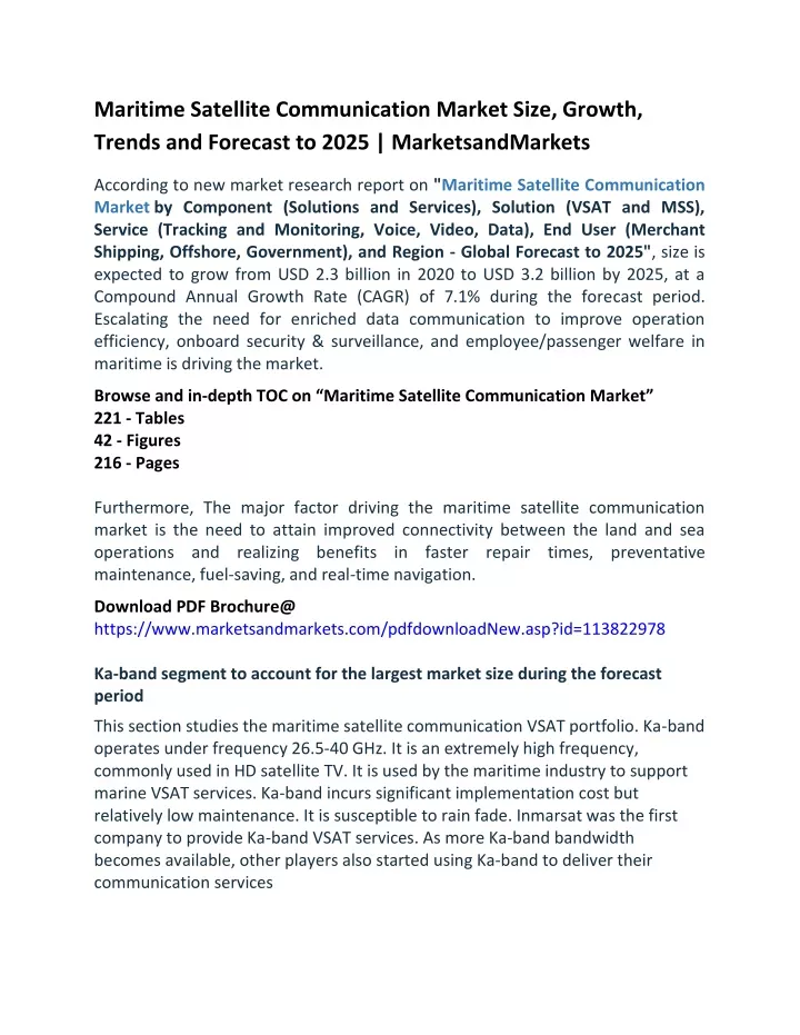 maritime satellite communication market size