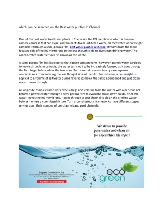 which can be searched on the best water purifier