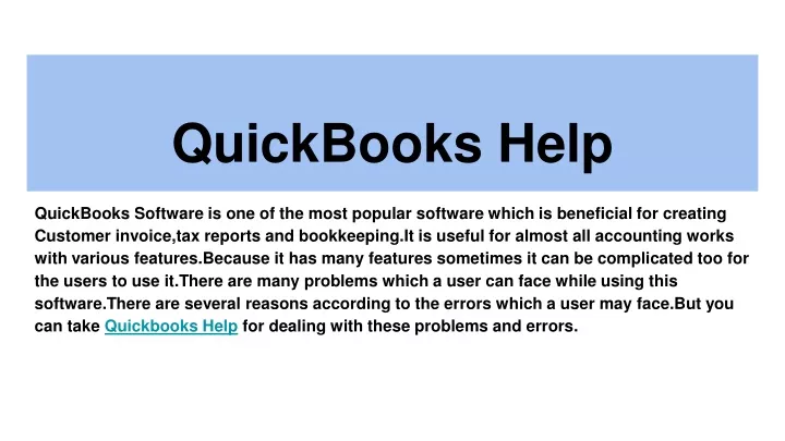 quickbooks help