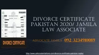 Get Complete Guide About Divorce Certificate Pakistan 2020 By Expert