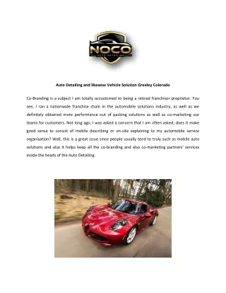 Auto Detailing Greeley Colorado - NOCO Auto Detailing