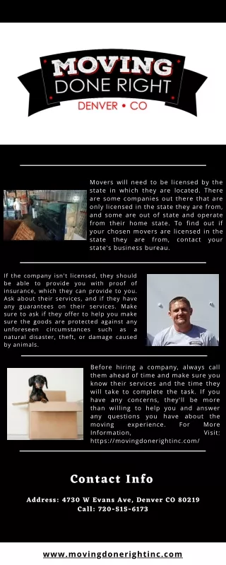 movers will need to be licensed by the state