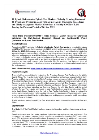 h pylori helicobacter pylori test market globally