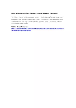 iphone application developers backbone of iphone