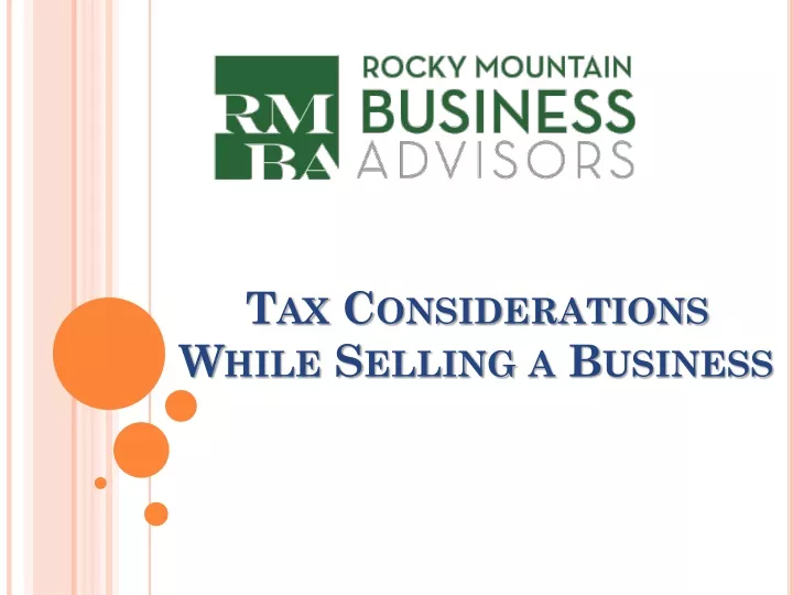 tax considerations while selling a business