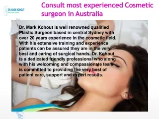 Best cosmetic surgeon Sydney