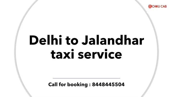 delhi to jalandhar taxi service