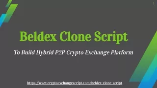 Build Hybrid P2P Crypto Exchange Platform like Beldex