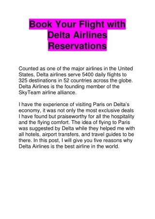 book your flight with delta airlines reservations