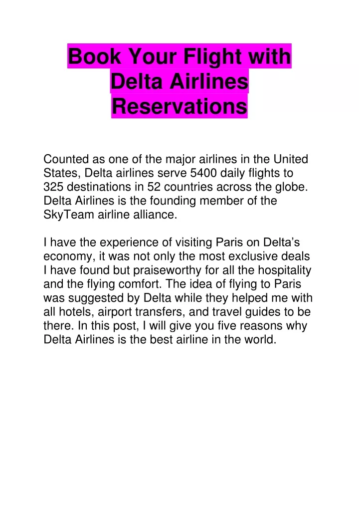 book your flight with delta airlines reservations
