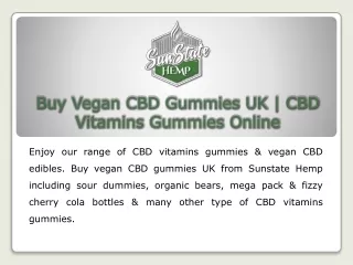 Buy Vegan CBD Gummies UK | CBD Vitamins Gummies Online