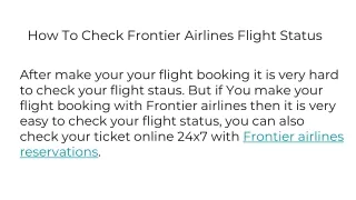 how to check flight status with Frontier airlines?