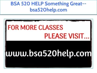 BSA 520 HELP Something Great--bsa520help.com