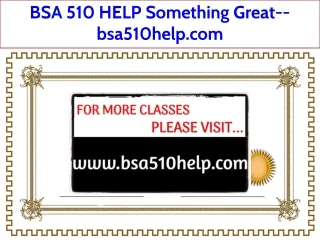 BSA 510 HELP Something Great--bsa510help.com