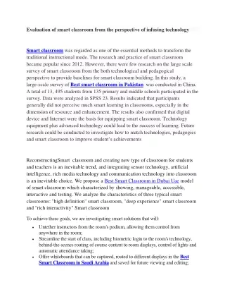 evaluation of smart classroom from