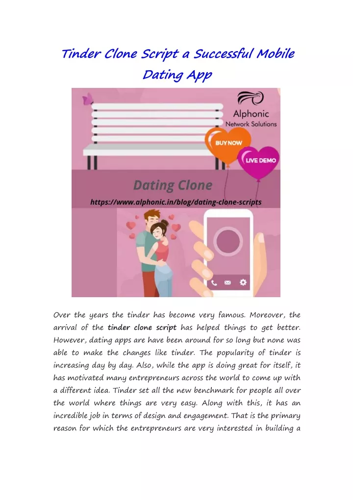 tinder clone script a successful mobile dating app