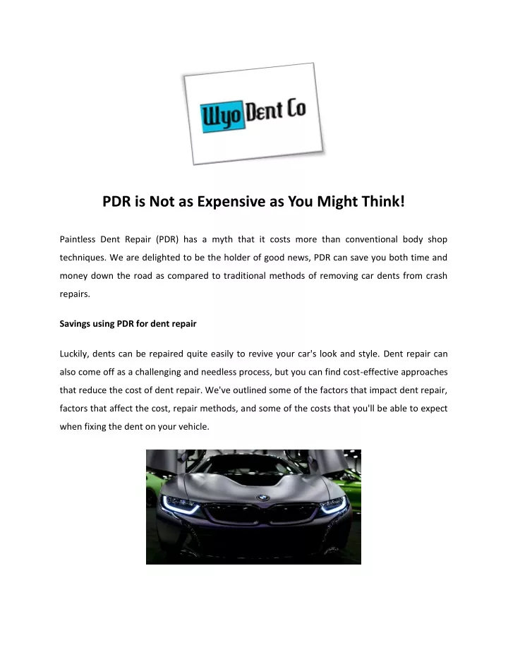 pdr is not as expensive as you might think