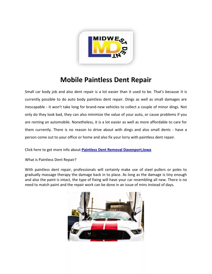 mobile paintless dent repair