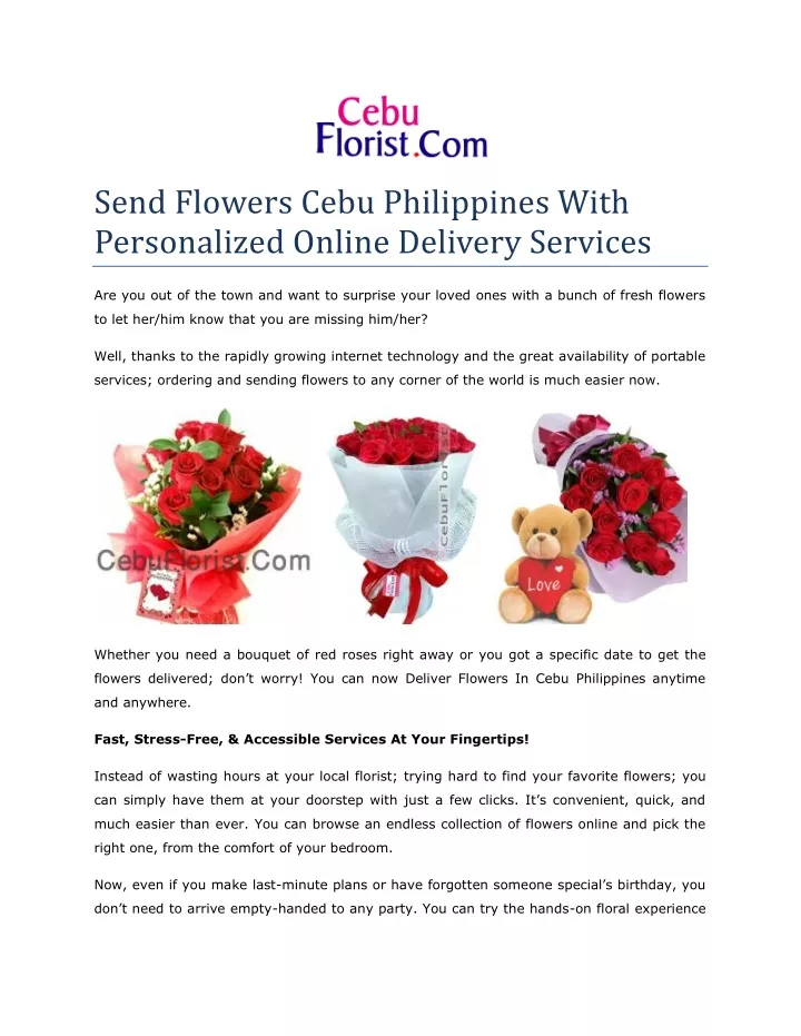 send flowers cebu philippines with personalized
