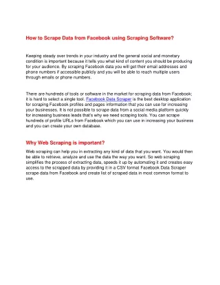 how to scrape data from facebook using scraping