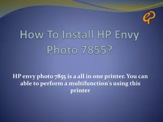 how to install hp envy photo 7855