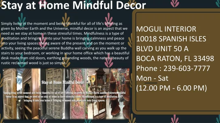 stay at home mindful decor