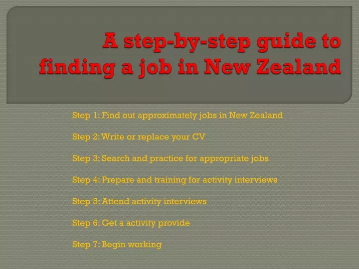 a step by step guide to finding a job in new zealand