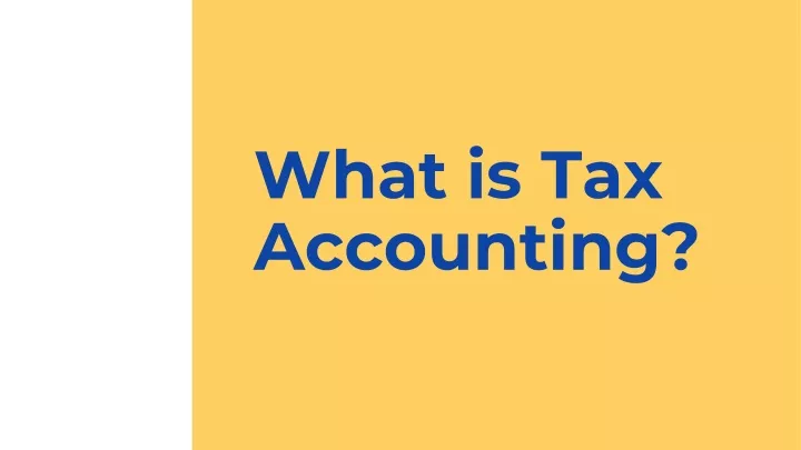 what is tax accounting