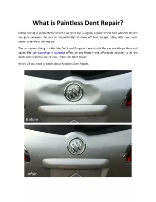 What is paintless dent repair?