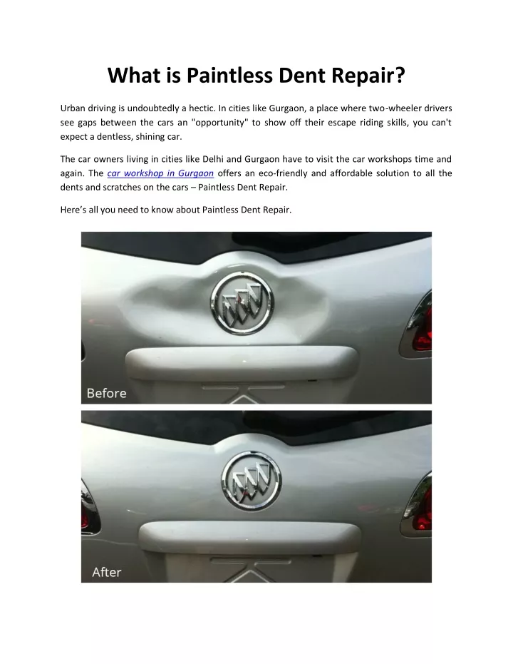 what is paintless dent repair