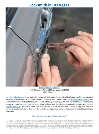 locksmith in las vegas