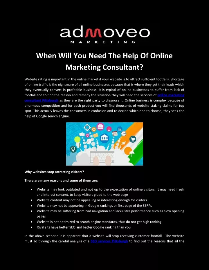 when will you need the help of online marketing