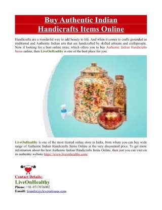 Buy Authentic Indian Handicrafts Items Online