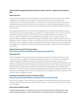 industrial water management market key players