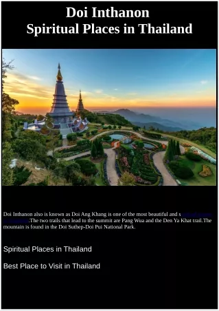 Doi Inthanon Spiritual Places in Thailand
