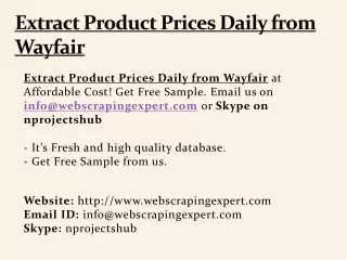 extract product prices daily from wayfair