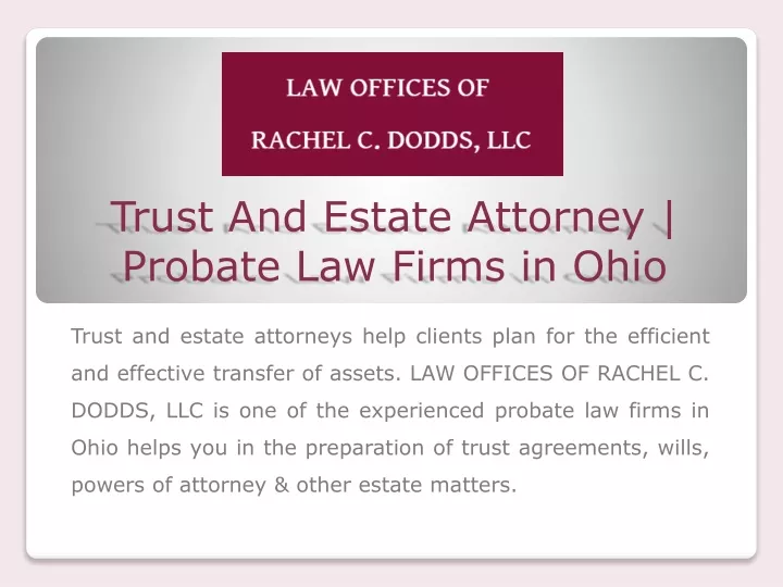trust and estate attorney probate law firms in ohio