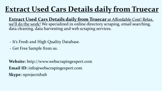 Extract Used Cars Details daily from Truecar
