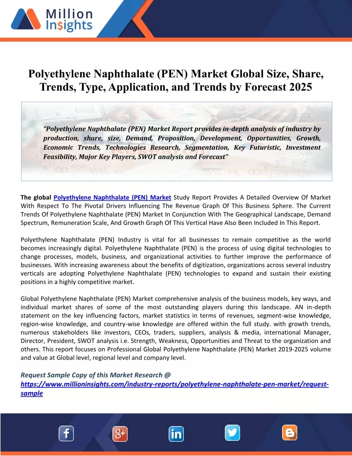 polyethylene naphthalate pen market global size