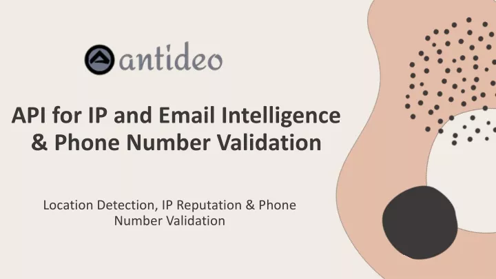 api for ip and email intelligence phone number