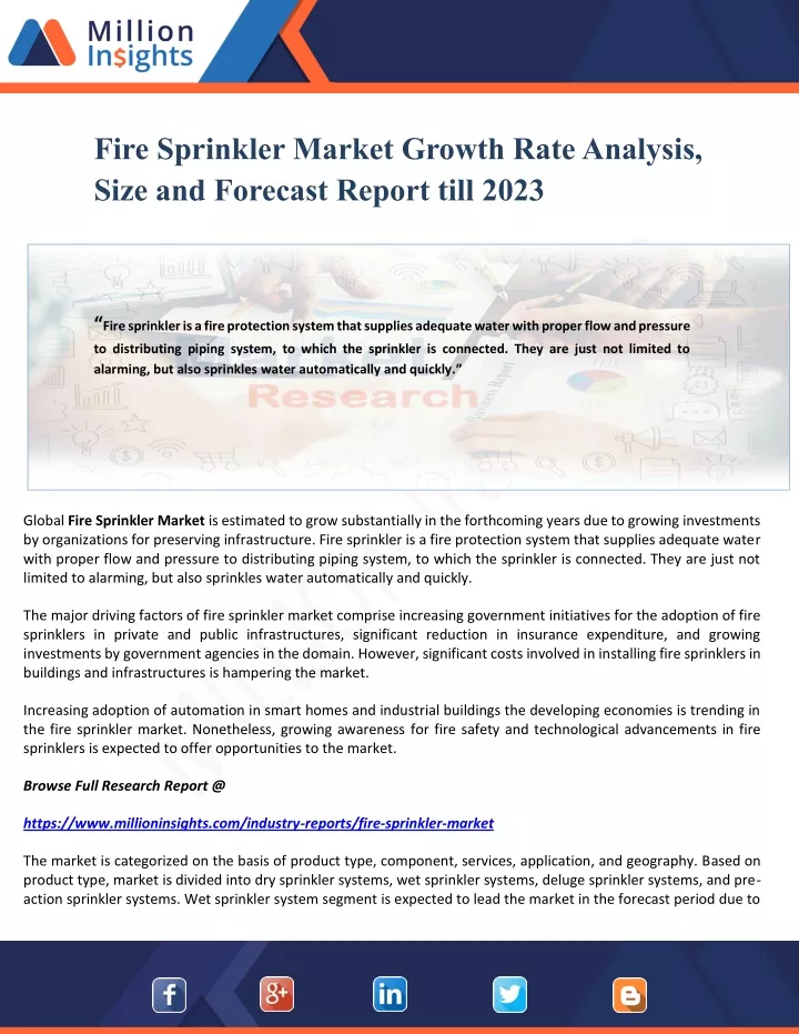 fire sprinkler market growth rate analysis size