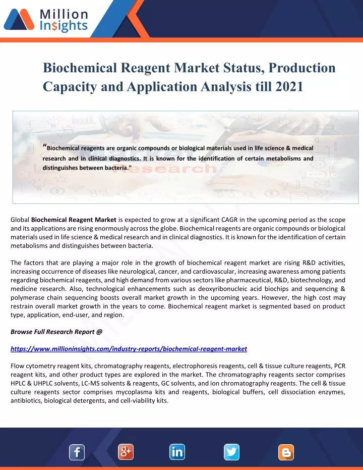 biochemical reagent market status production