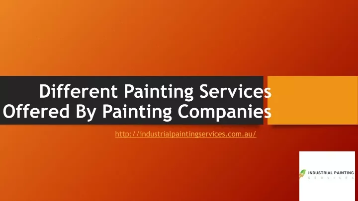 different painting services offered by painting companies