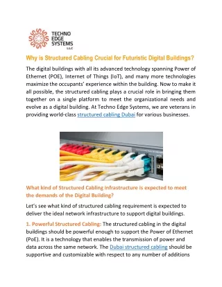 why is structured cabling crucial for futuristic