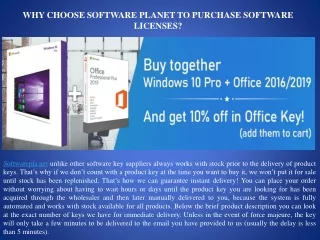 WHY CHOOSE SOFTWARE PLANET TO PURCHASE SOFTWARE LICENSES?