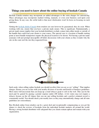 Things you need to know about the online buying of hookah Canada