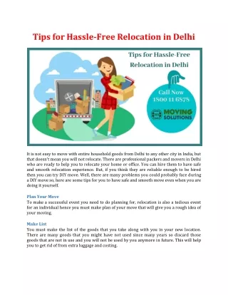 tips for hassle free relocation in delhi
