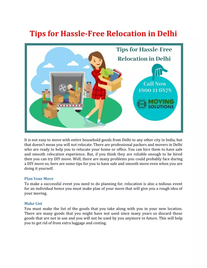 tips for hassle free relocation in delhi