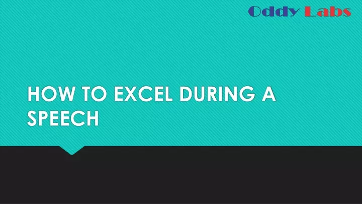 how to excel during a speech